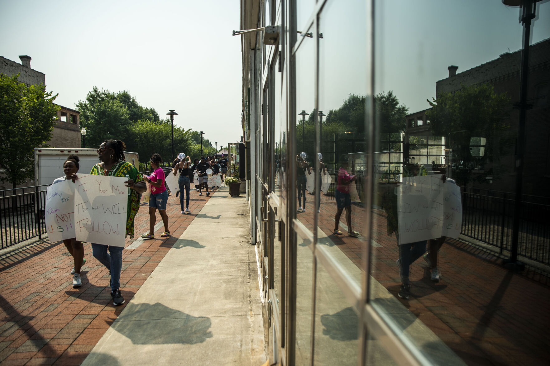 The Listening's Freedom School program march along Jefferson Street